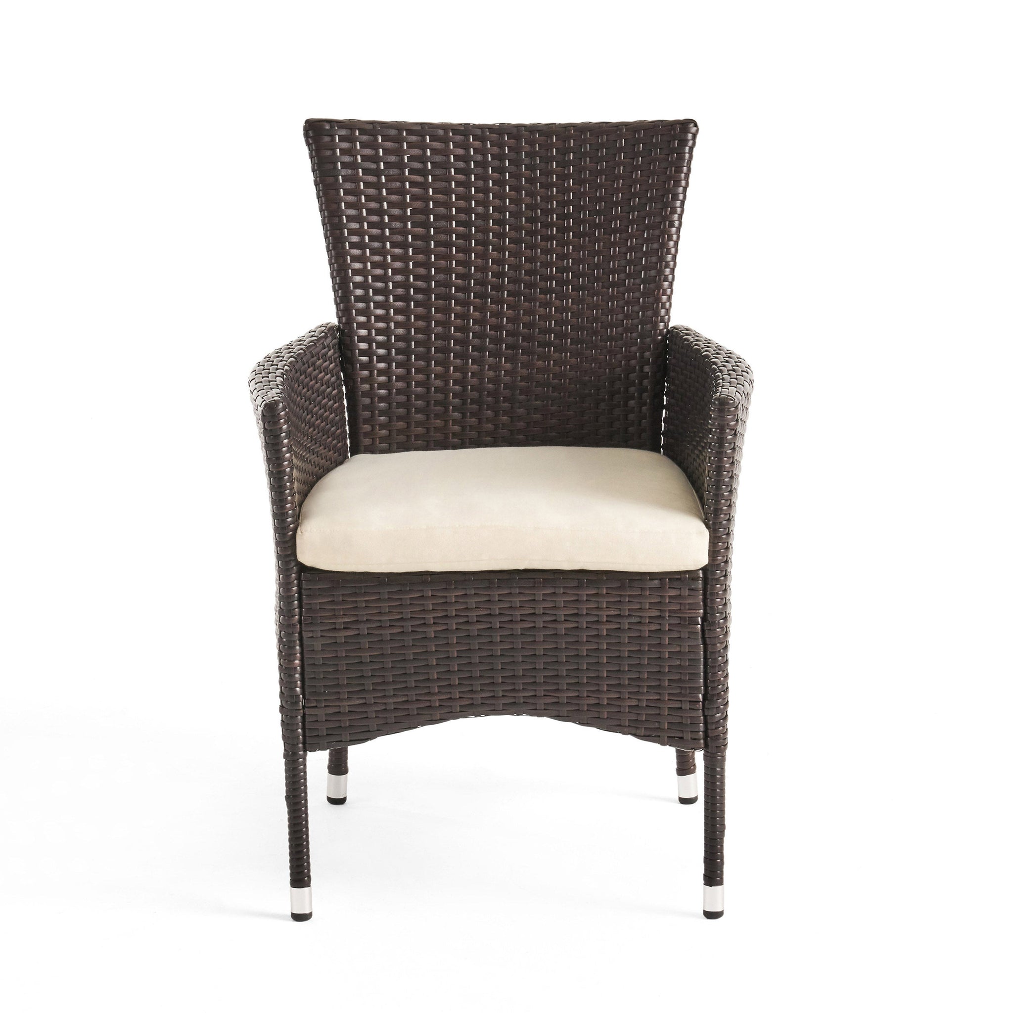 Clementine Outdoor Multibrown PE Wicker Dining Chairs (Set of 2) by HouseOfZazla
