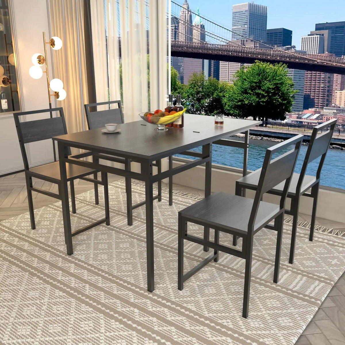 Extendable Dining Table Set with 4 Chairs by HouseOfZazla