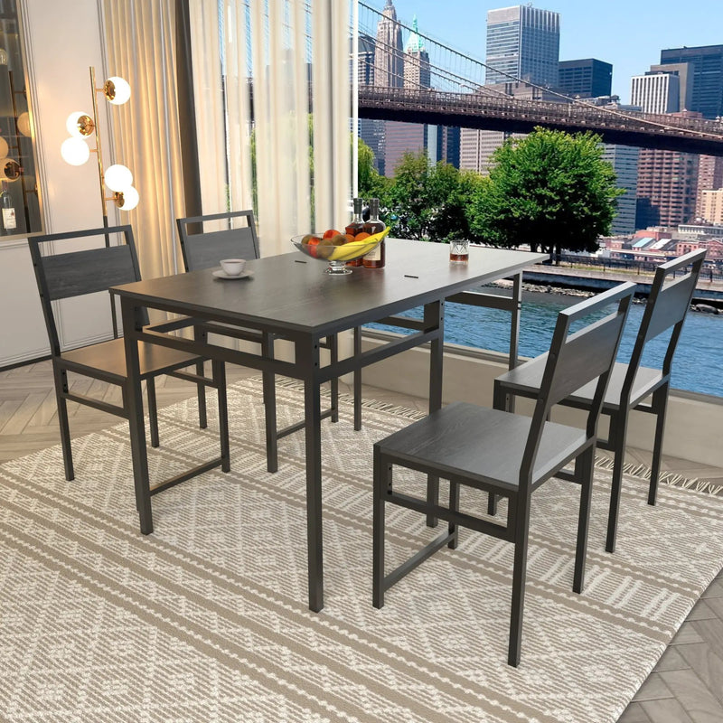 Extendable Dining Table Set with 4 Chairs by HouseOfZazla
