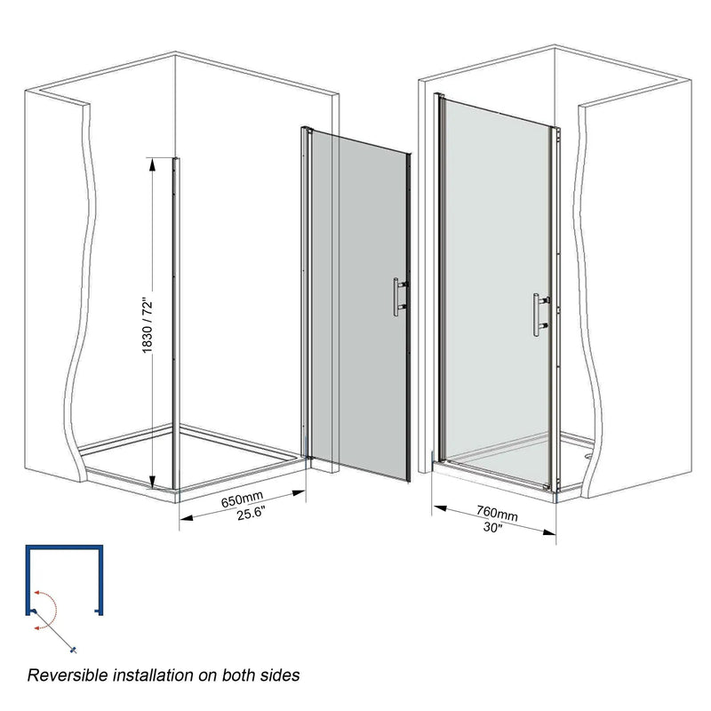 Shower Door With Glass And Explosion Proof Safety Film by HouseOfZazla