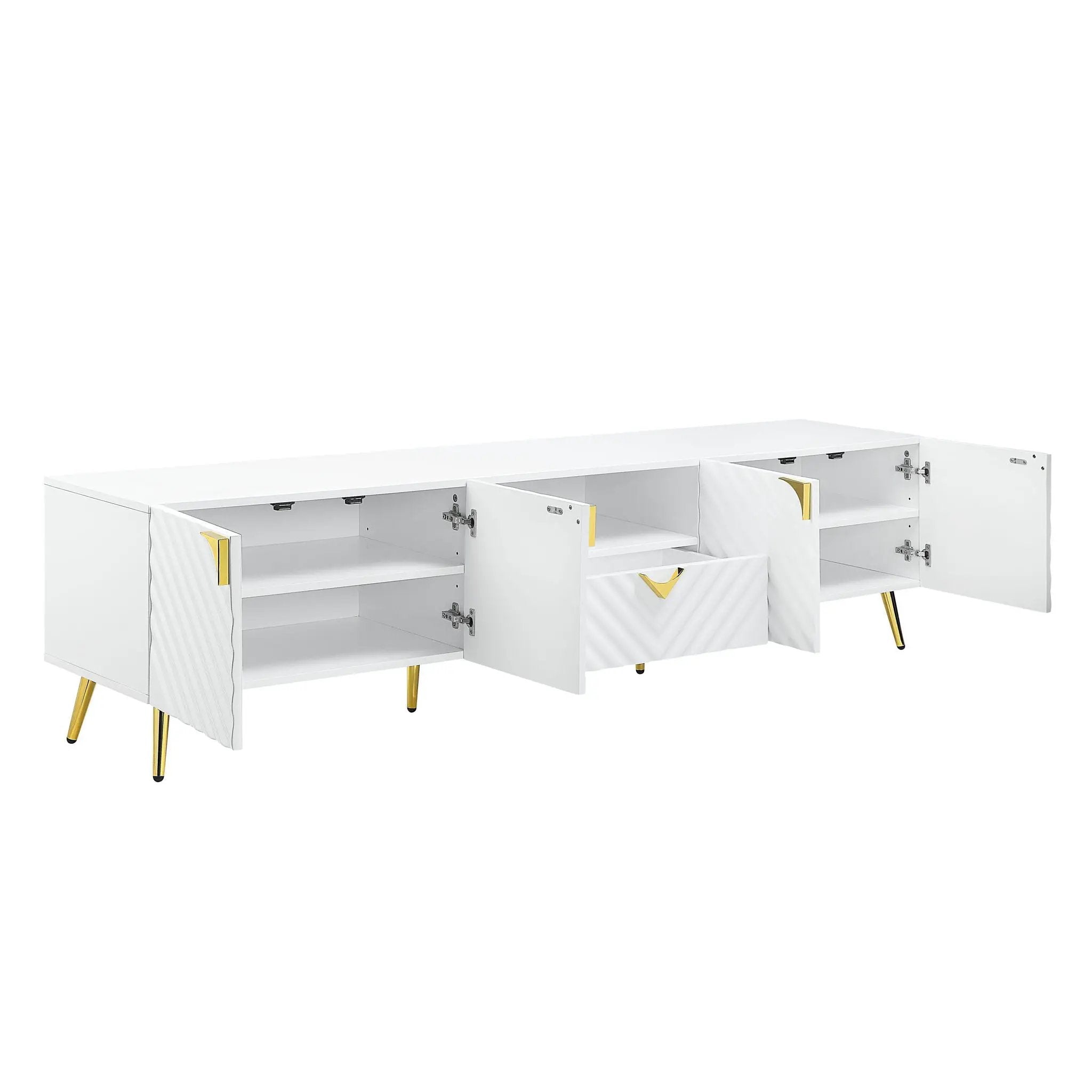 Gaines - High Gloss TV Stand - White by HouseOfZazla