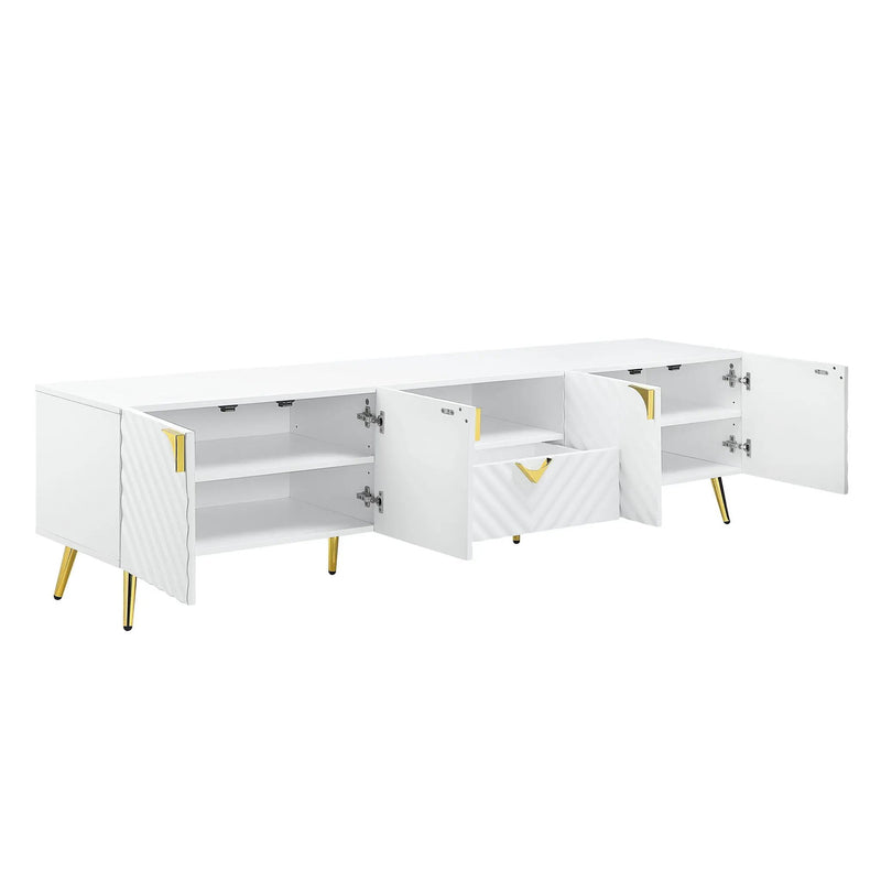 Gaines - High Gloss TV Stand - White by Unique Piece Furniture