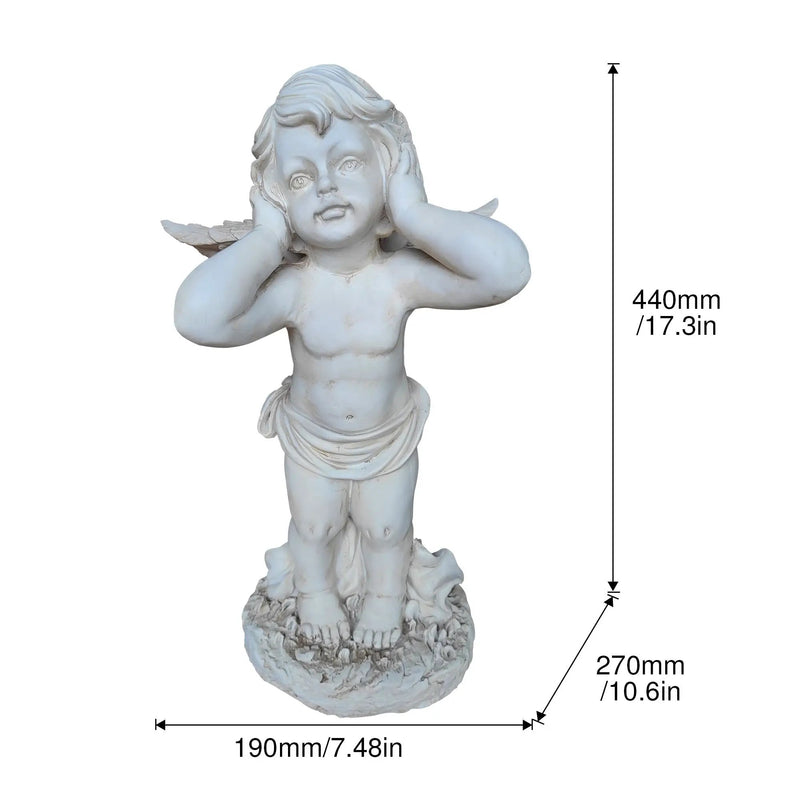 Winged Angel Covering Her Ears Resin Ornament by HouseOfZazla