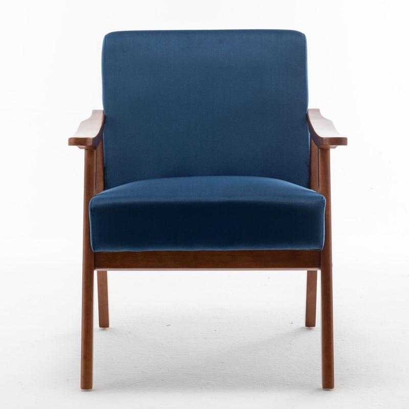Mid Century Modern Accent Chair With Solid Wood Frame And Extra Thick Backrest by HouseOfZazla