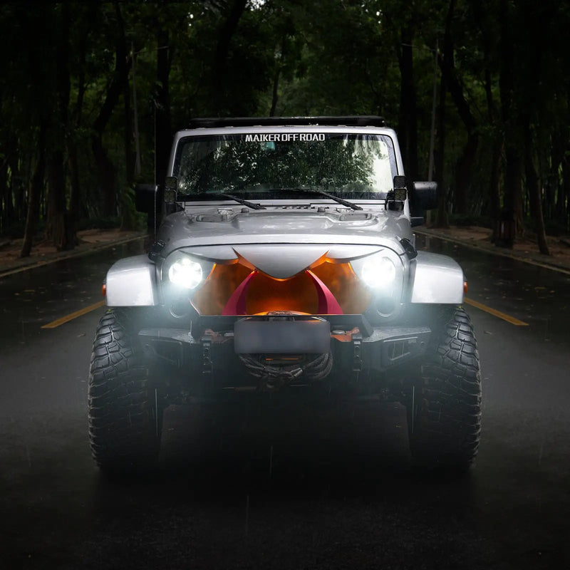 Halloween Front Grille Grid Grill for 2007-2017 Jeep Wrangler Rubicon Sahara Sport JK/JKU, Matte by HouseOfZazla