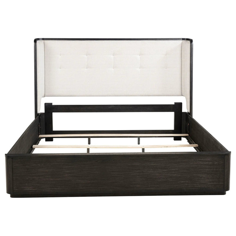 Leandro 55-inch California King Wingback Bed Burnished Black by Unique Piece Furniture