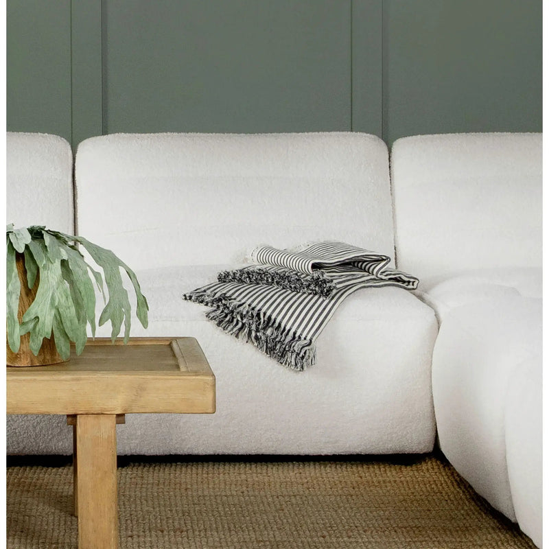 Bonnie - Upholstered Armless Chair With Channel Tufting - Ivory