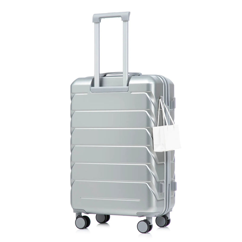 28 Inch ABS Hard Shell Large Travel Checked Luggage - Silver by HouseOfZazla