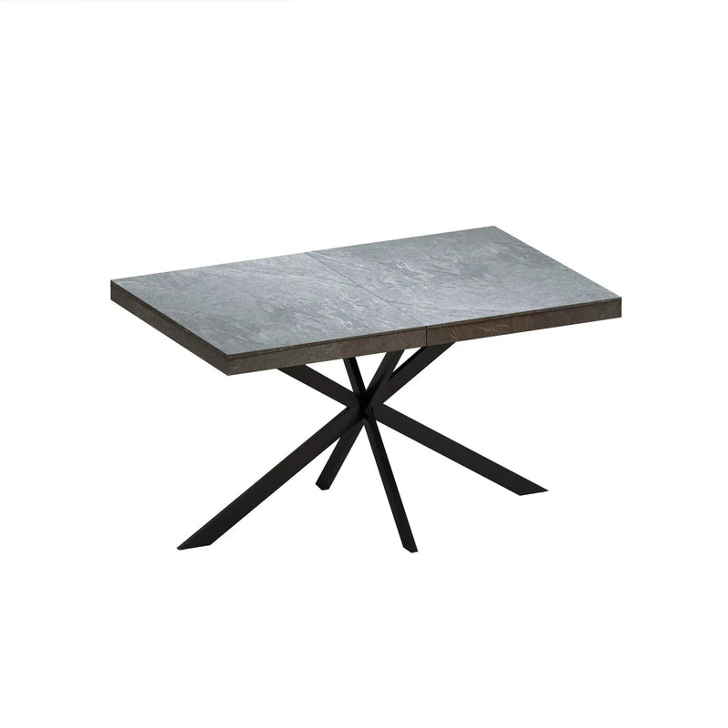 Rectangular Stretch Dining Table With 4 Chairs - Black / Gray by HouseOfZazla