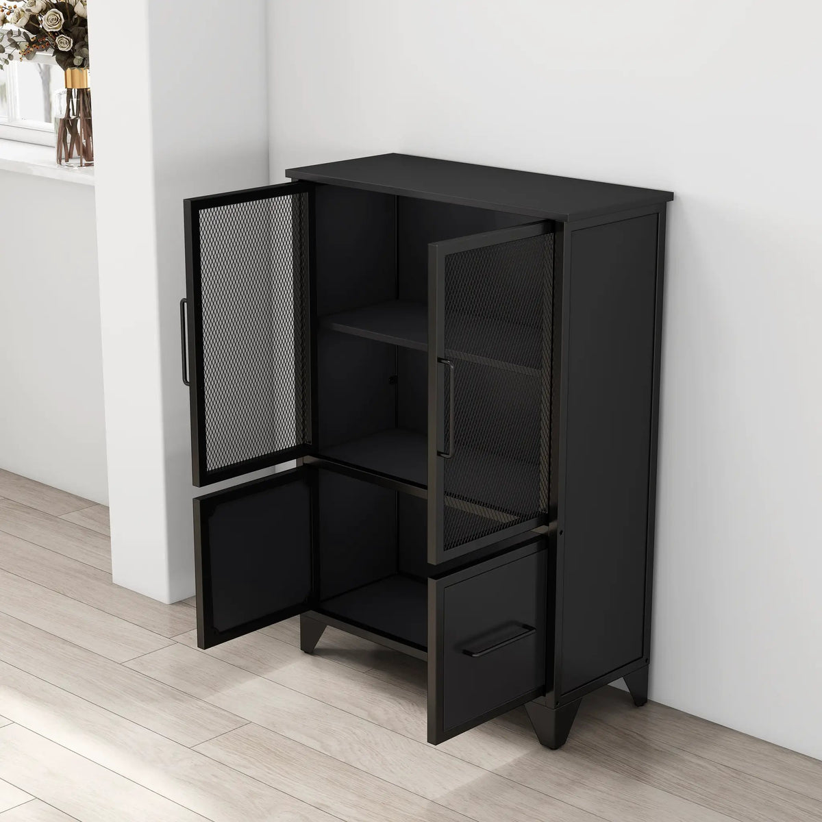 Storage Cabinet With 4 Iron Doors by HouseOfZazla
