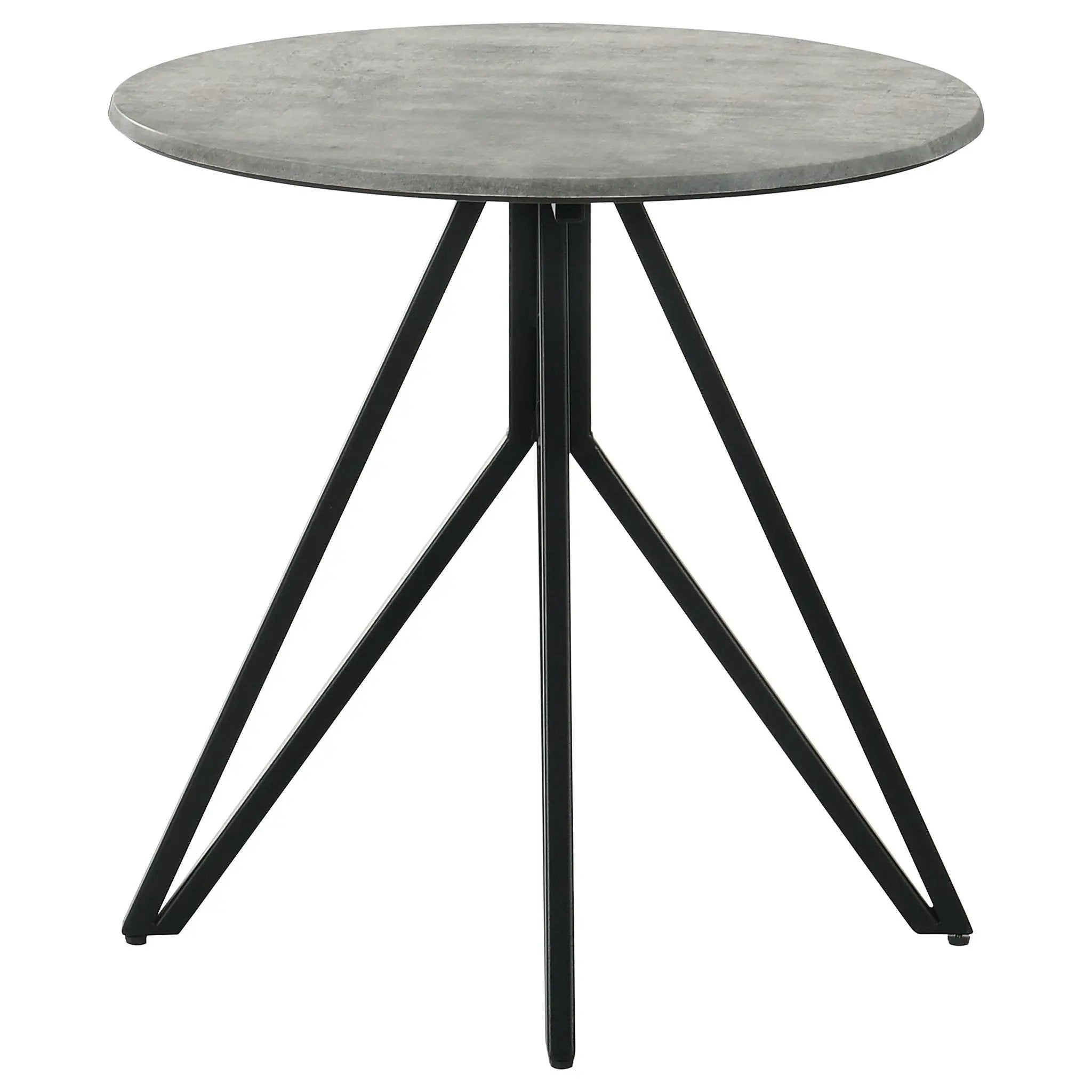 Hadi Round SmartTop Side End Table Cement and Gunmetal by Unique Piece Furniture