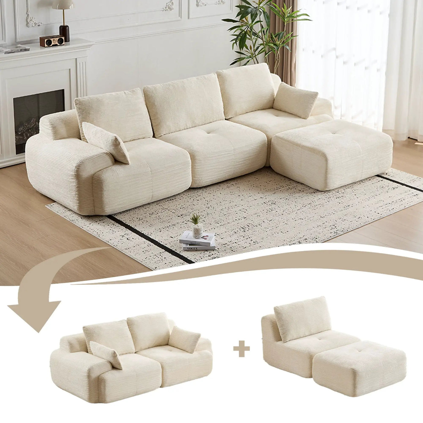 Compressed Sofa Large Sectional Couches for Living Room by HouseOfZazla
