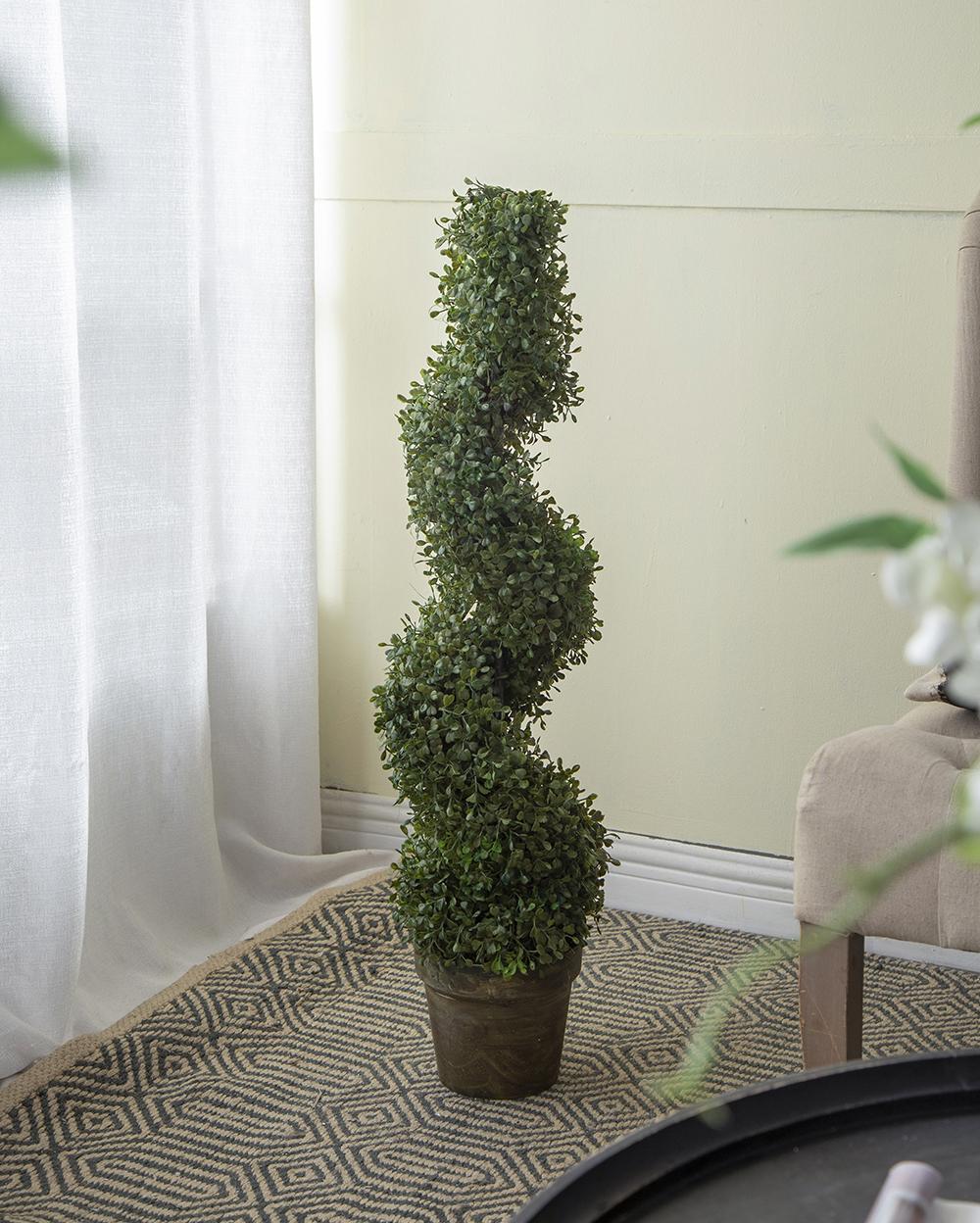 7.5x7.5x35" 3 Foot Tall Artificial Spiral Boxwood Tree by HouseOfZazla