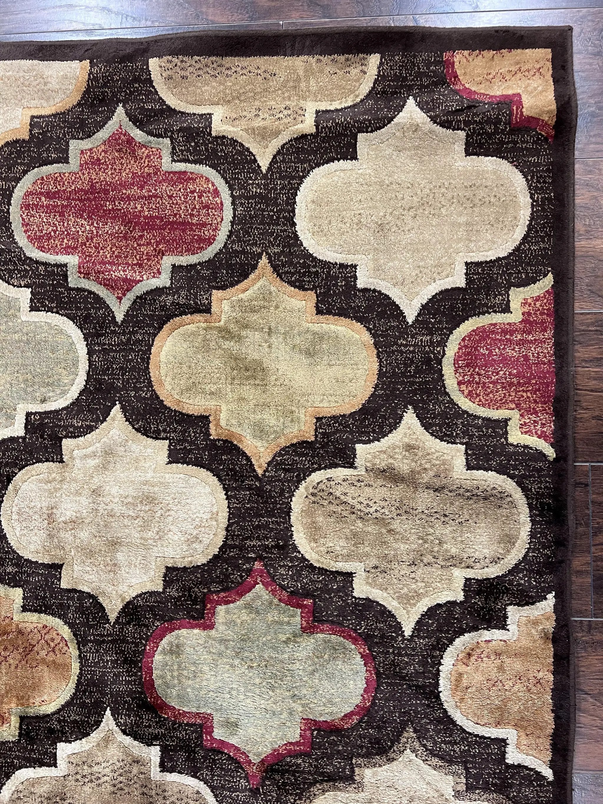 Panel Design Rug 5x7, Multicolor Contemporary Area Rug, Small Living Room Rug by Jewel Rugs