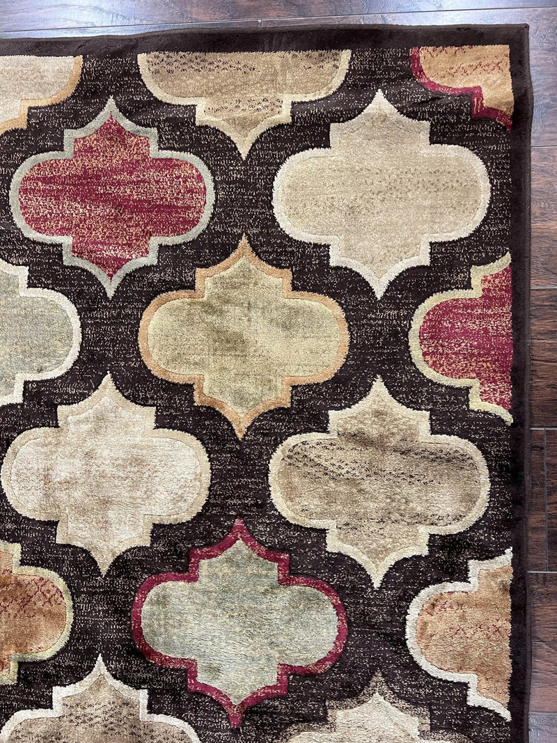Panel Design Rug 5x7, Multicolor Contemporary Area Rug, Small Living Room Rug by Jewel Rugs