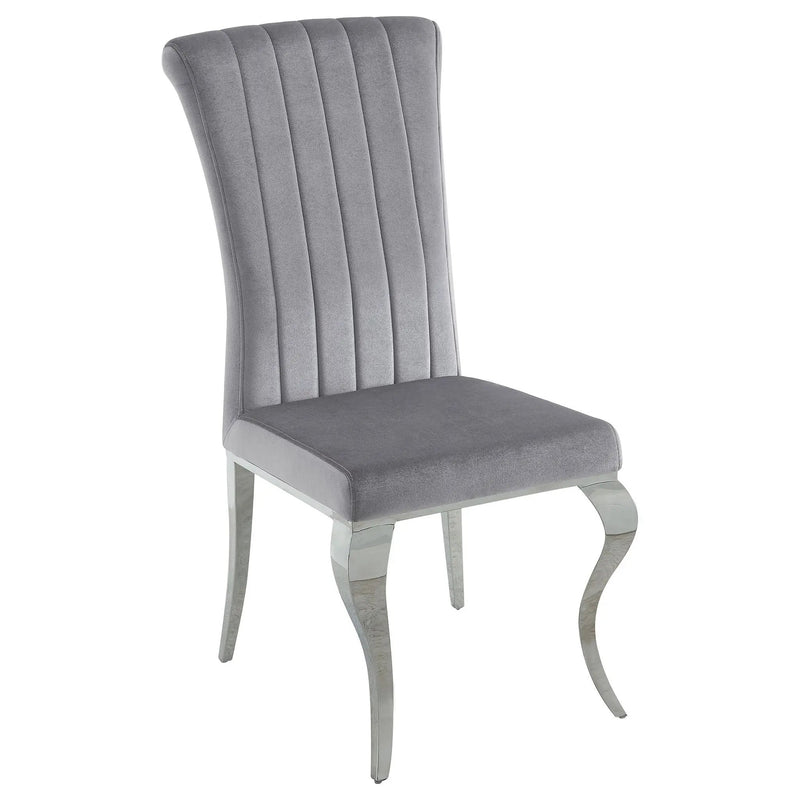 Betty Velvet Upholstered Dining Side Chair Grey (Set of 4) by Unique Piece Furniture