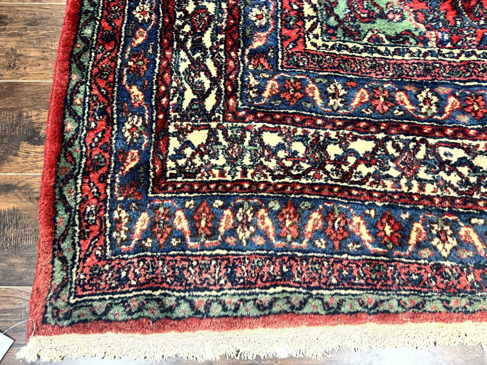 Antique Persian Hamadan Tribal Rug 8x10, Red and Ivory, Medallion Rug, Wool Handmade Carpet by Jewel Rugs