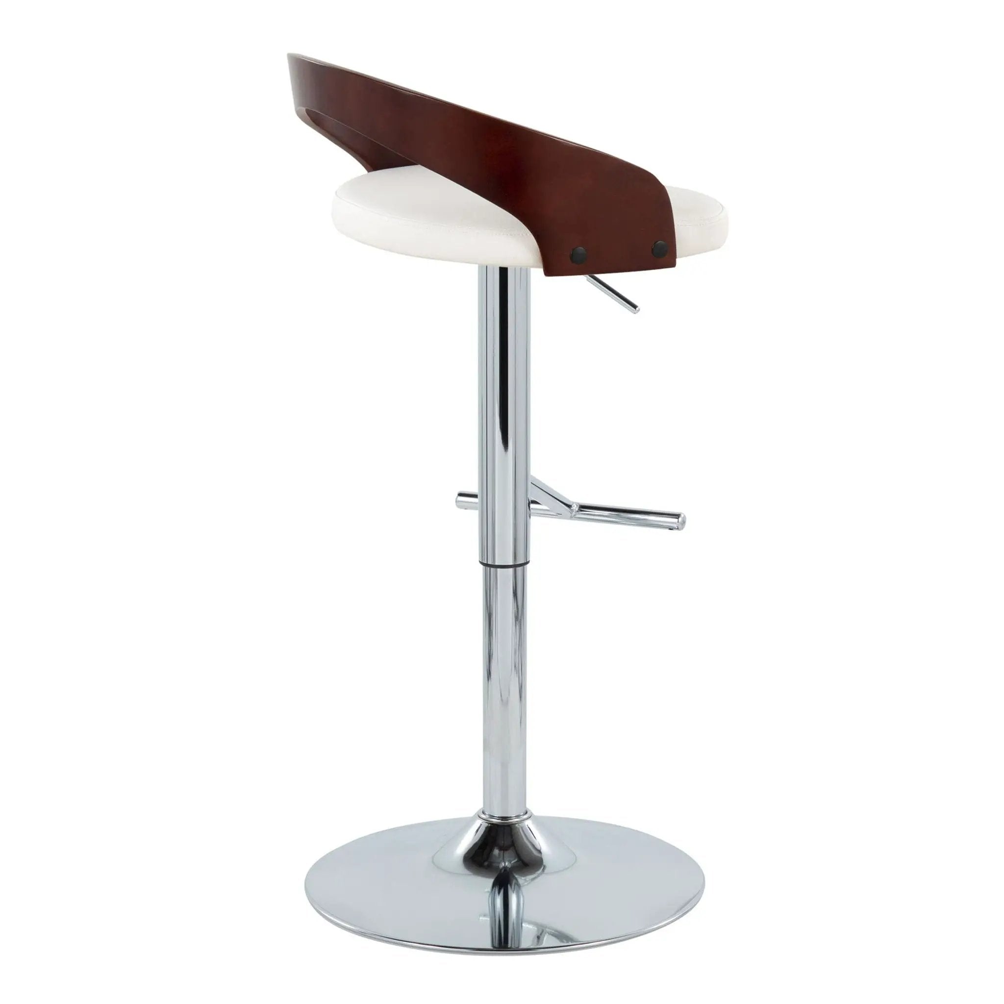 Grotto - Contemporary Adjustable Height Barstool With Swivel With Straight T Footrest (Set of 2) by Unique Piece Furniture
