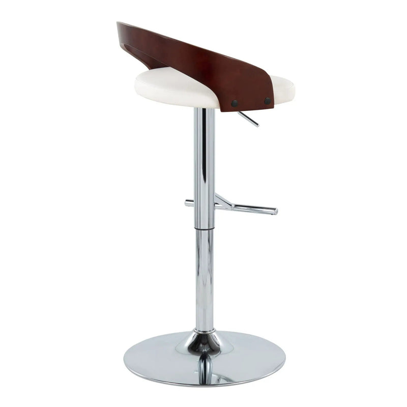 Grotto - Contemporary Adjustable Height Barstool With Swivel With Straight T Footrest (Set of 2) by Unique Piece Furniture
