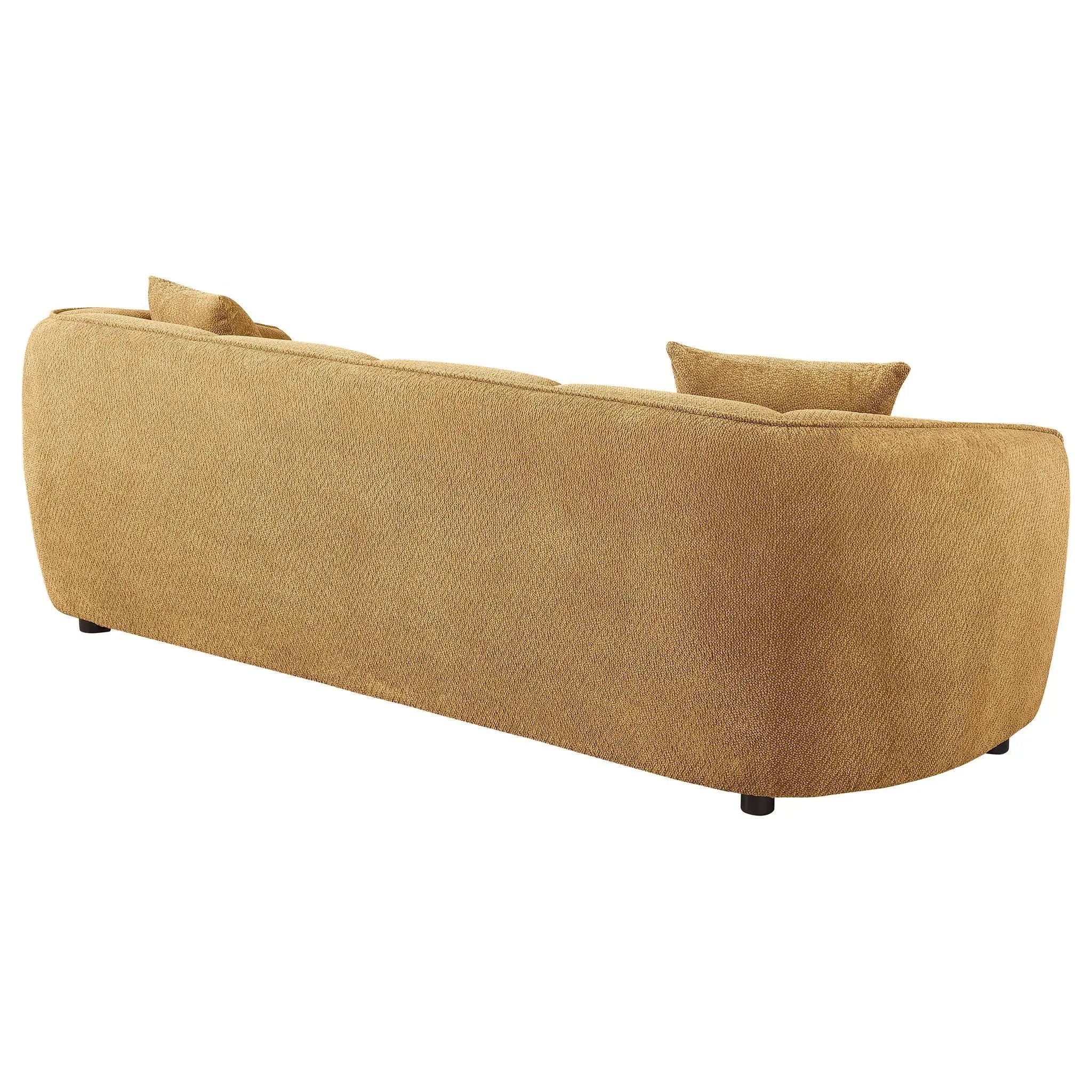 Aleisha Chenille Upholstered Sofa Mustard Yellow by Unique Piece Furniture