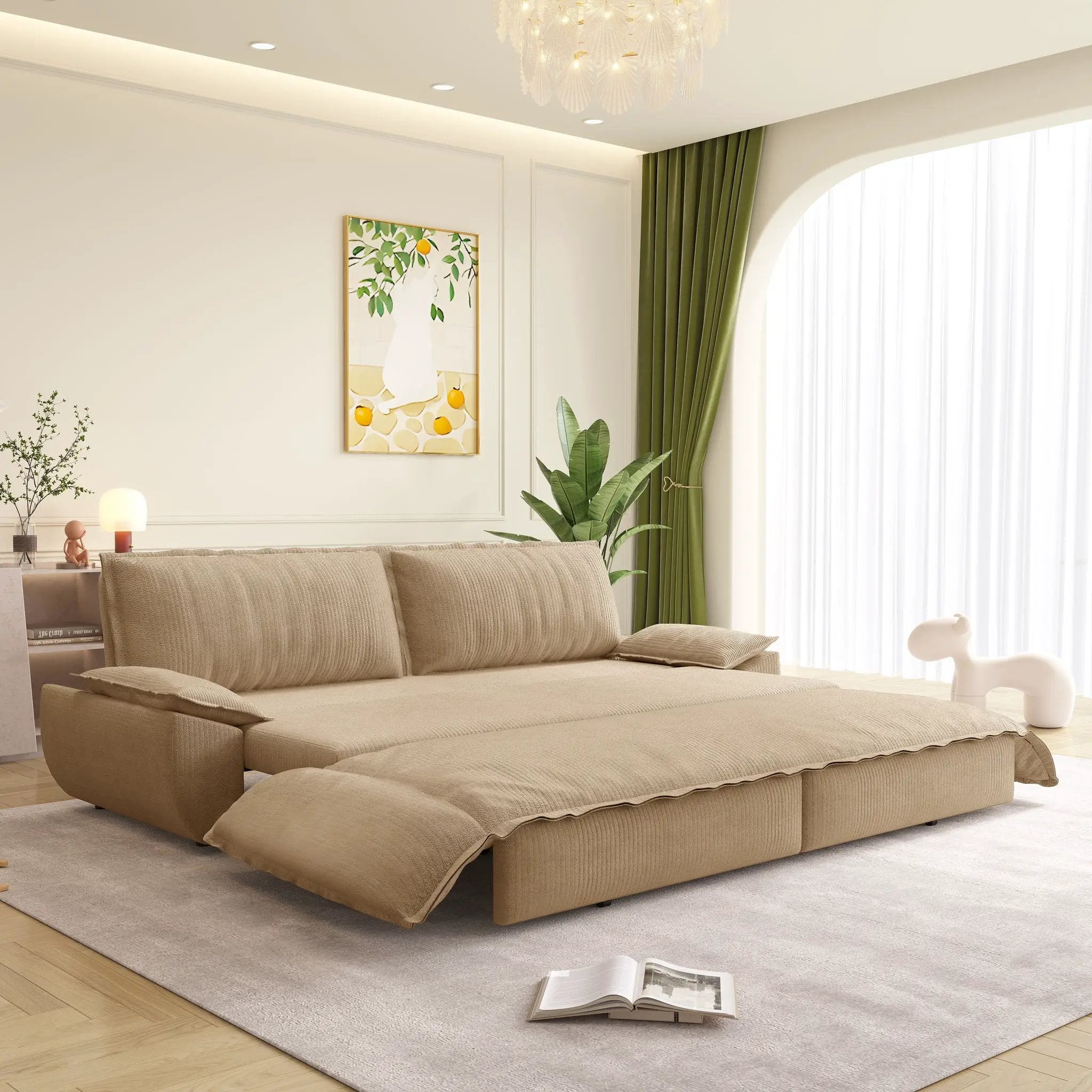 Queen Pull Out Sofa Bed, 3 In 1 Convertible Sleeper Sofa by HouseOfZazla