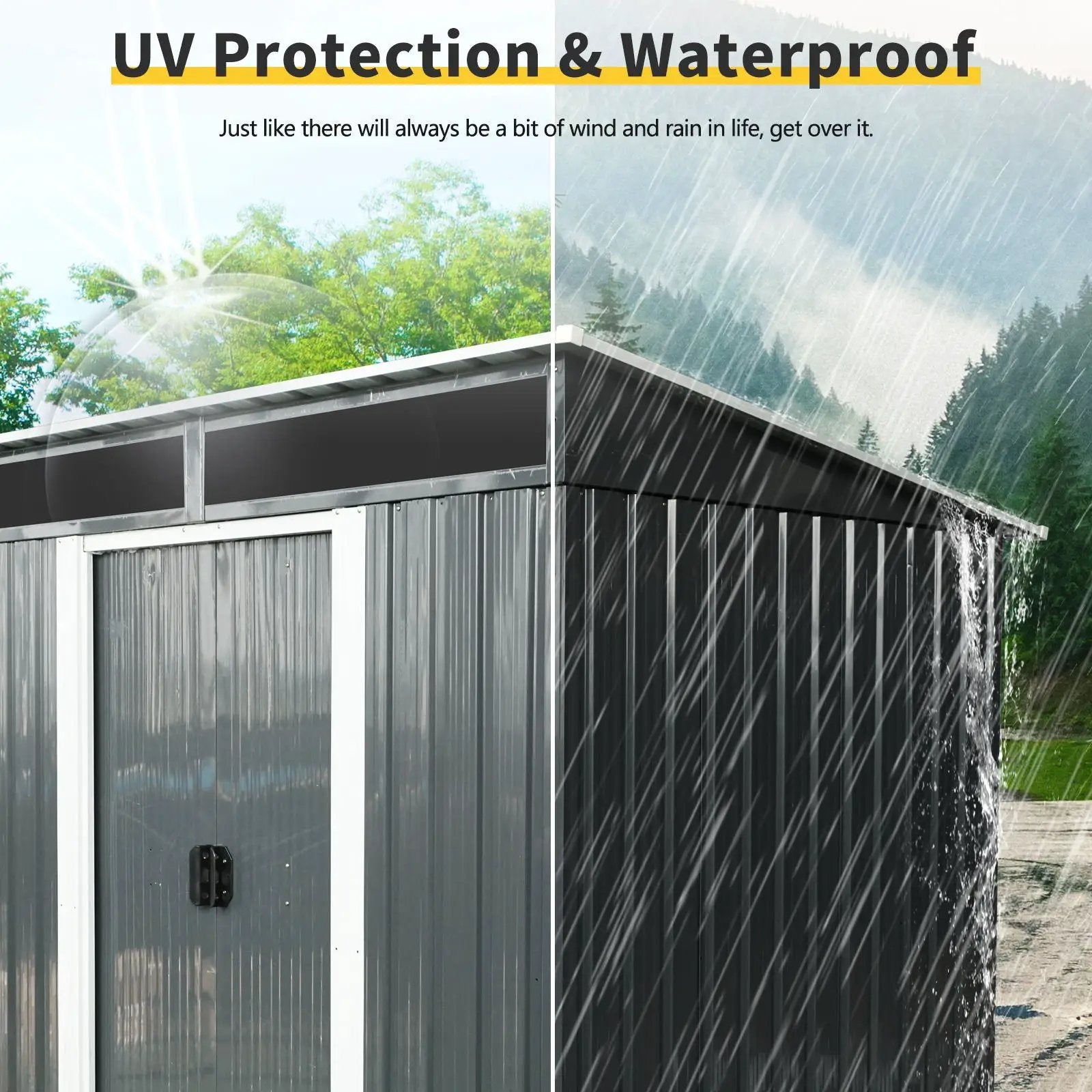 Outdoor Metal Storage Shed And Transparent Plate For Garden, Lawn by HouseOfZazla