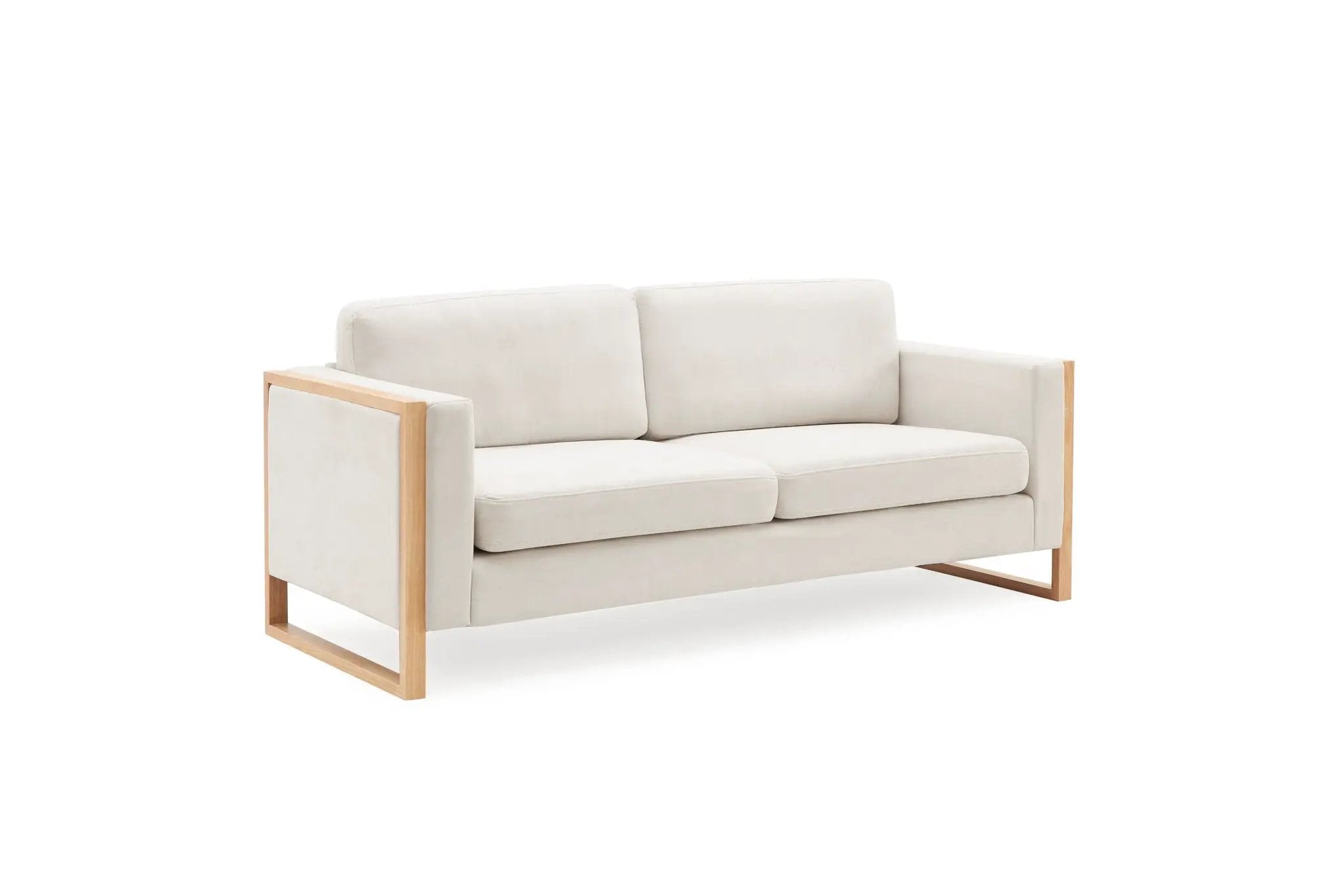 Modern 3-Seater Sofa With Solid Wood Legs by HouseOfZazla