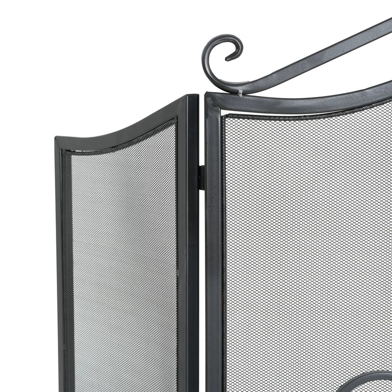 Onyx 3-Panel Iron Fireplace Screen 54" x 31.5" by HouseOfZazla