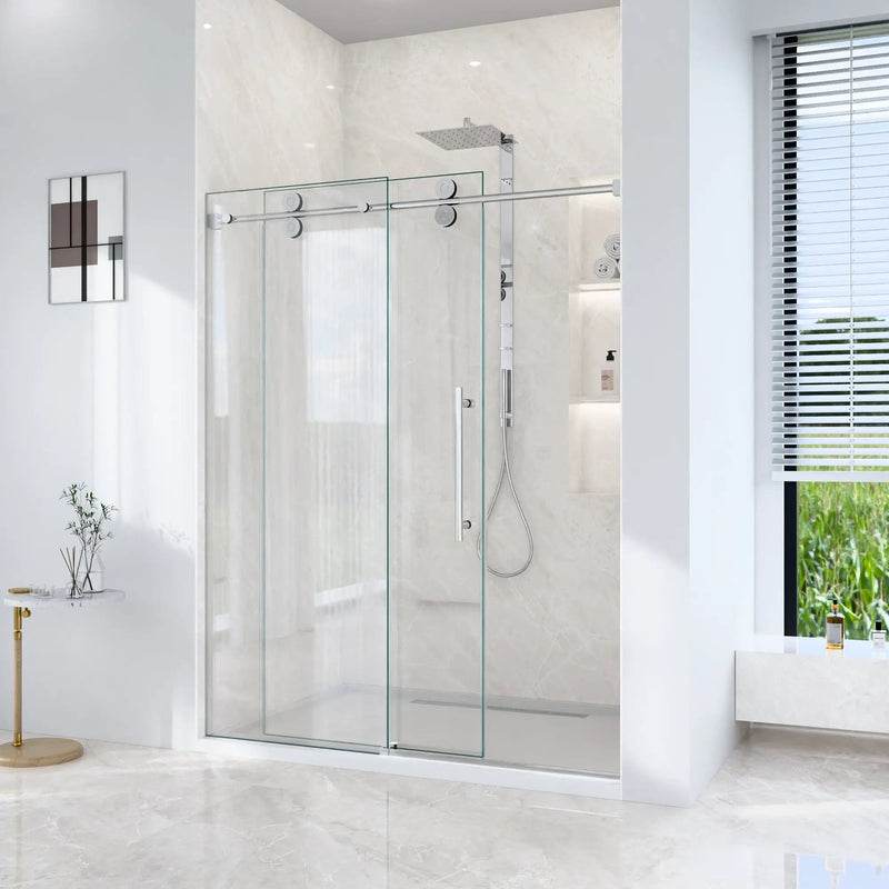 56-60"W x 72"H Frameless Single Sliding Shower Door by HouseOfZazla