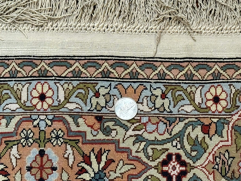 Rare Turkish Hereke Silk Rug 3x5, Tree of Life Persian Vase Design, Very Fine 440 KPSI, Signed by Jewel Rugs