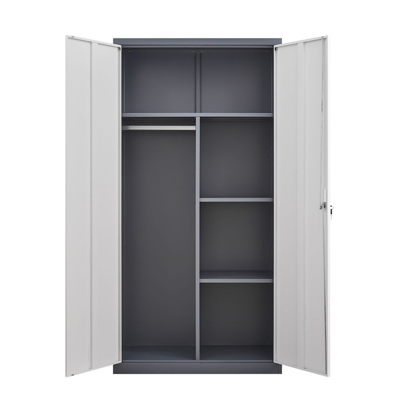 Large Capacity Wardrobe With Hanging Rod And Compartments by HouseOfZazla