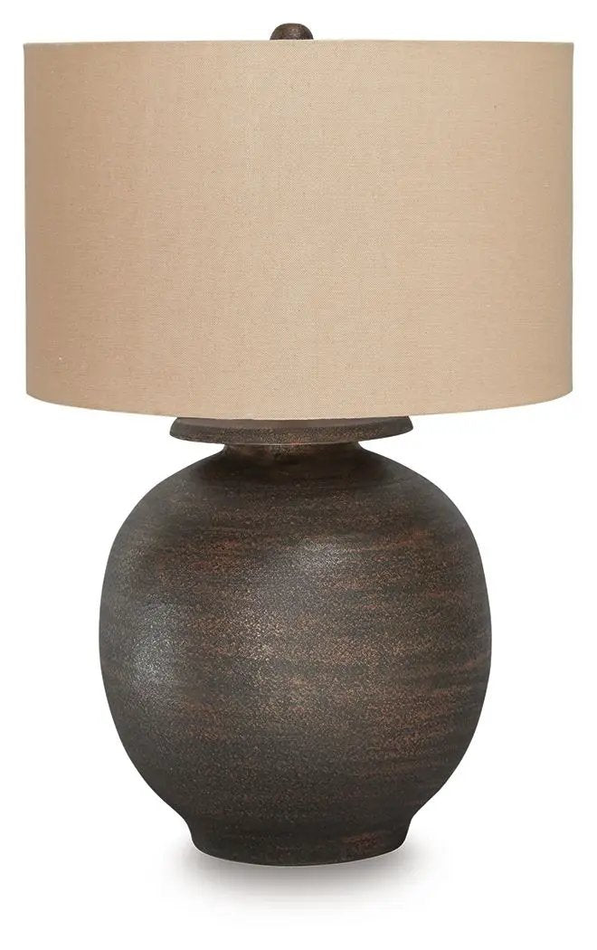 Carlenbury - Metal Table Lamp - Antique Brown by Unique Piece Furniture