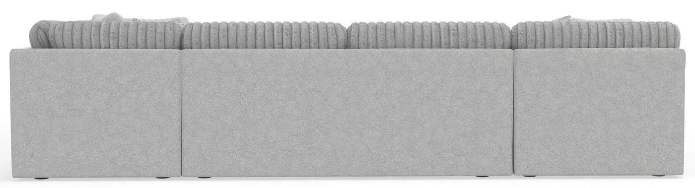 Logan - Upholstered Sectional With Comfort Coil Seating - 46" Cocktail Ottoman And Accent Pillows Included by Unique Piece Furniture