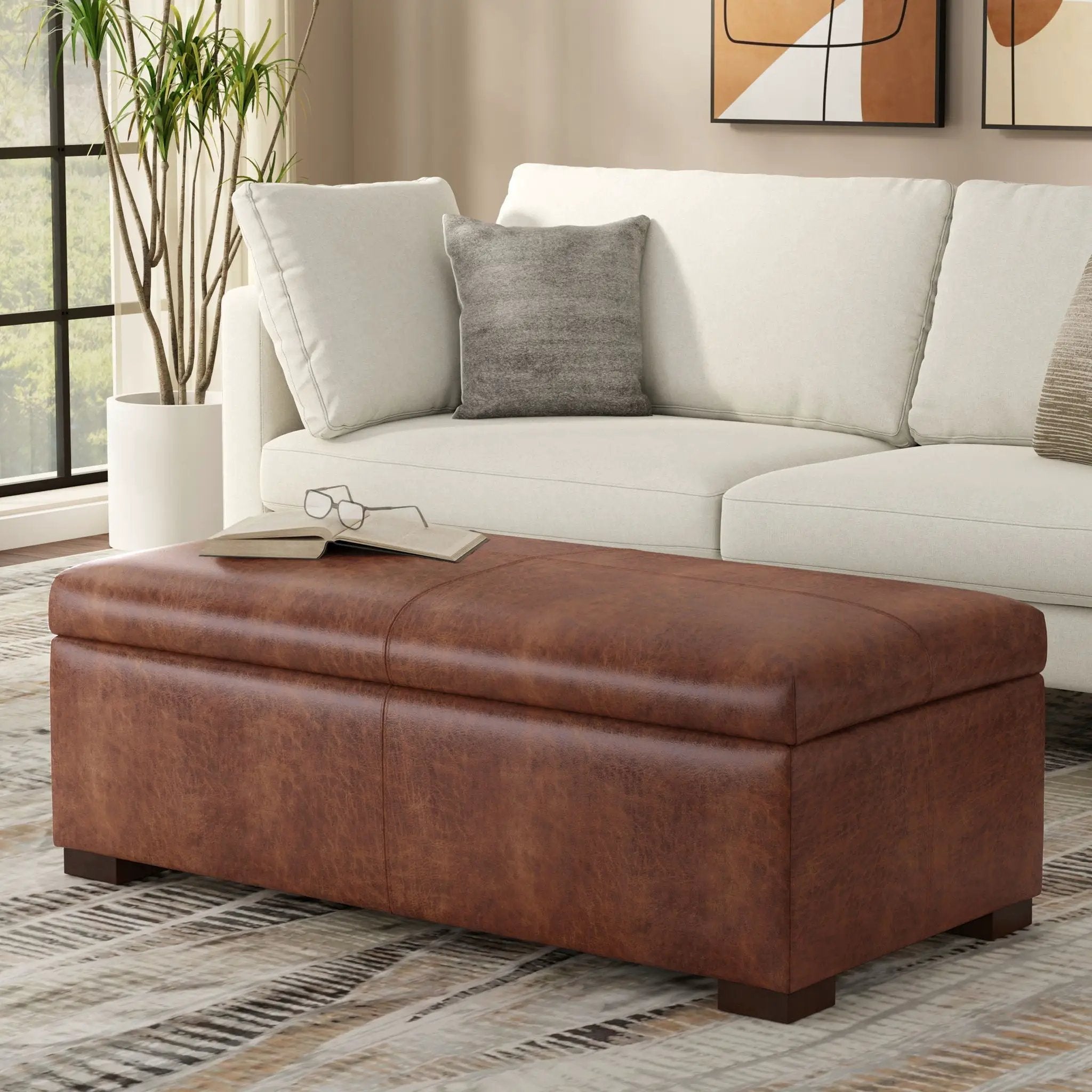 Gabbie - Coffee Table Upholstered Storage Ottoman by Unique Piece Furniture