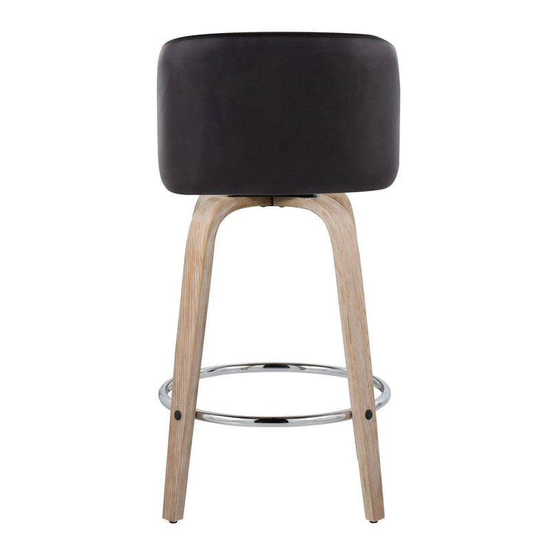 Toriano - Modern Design Fixed Height Counter Stool With Swivel With Round Footrest (Set of 2) by Unique Piece Furniture