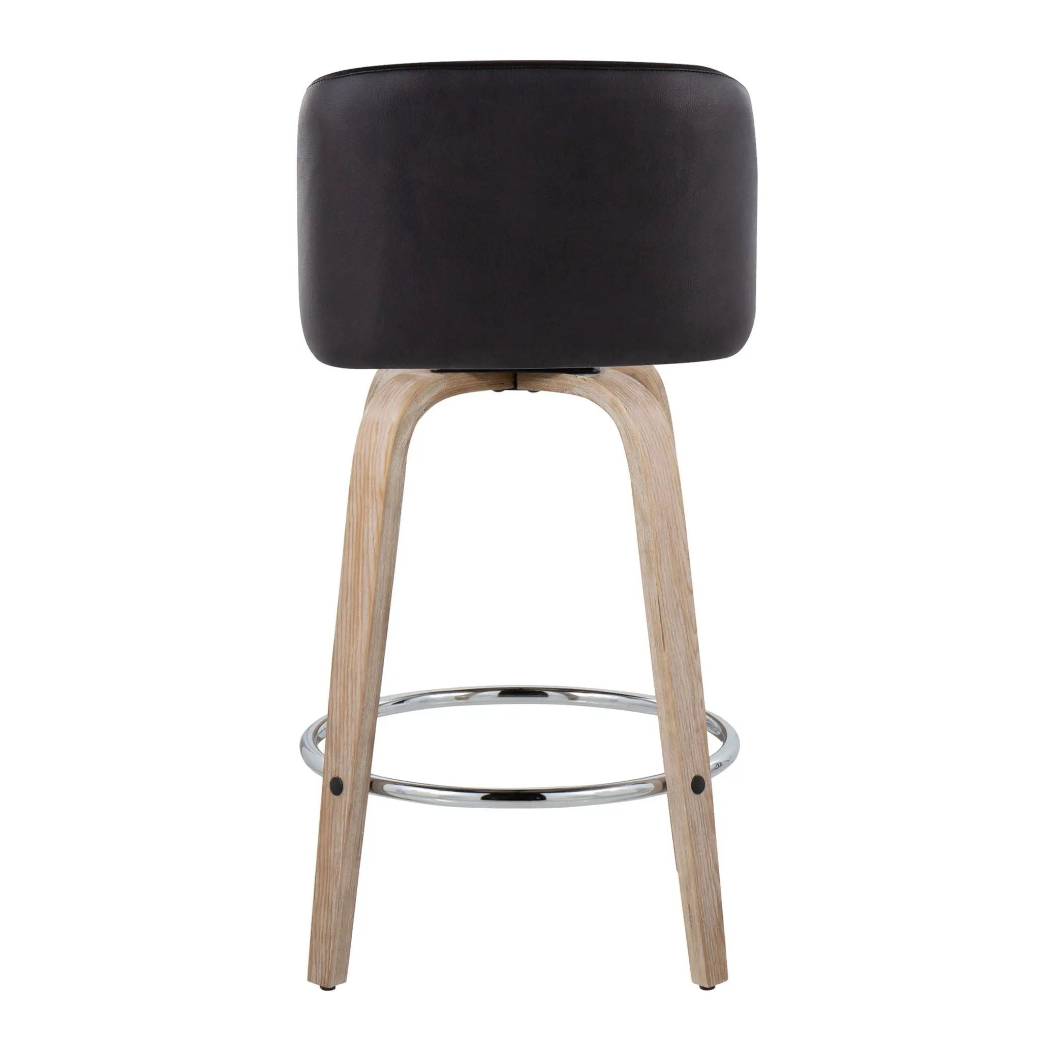 Toriano - Modern Design Fixed Height Counter Stool With Swivel With Round Footrest (Set of 2) by HouseOfZazla