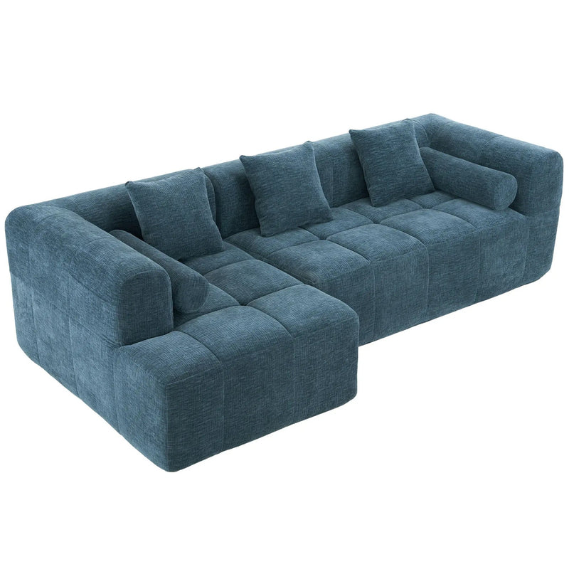 Sectional Free Combined Sofa With 2 Side Pockets by HouseOfZazla