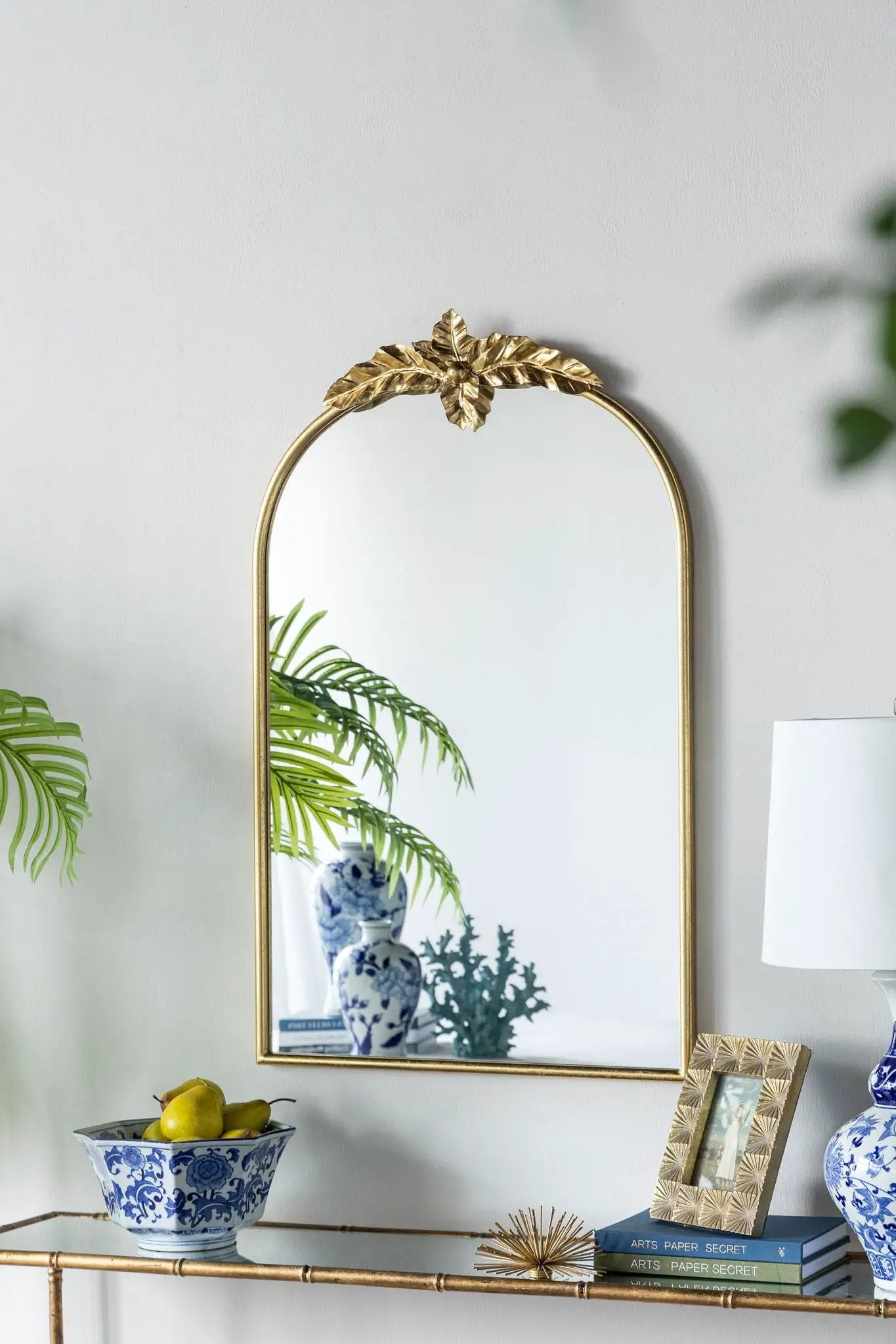 Arched Wall Mirror With Metal Frame, Wall Mirror For Living Room by HouseOfZazla
