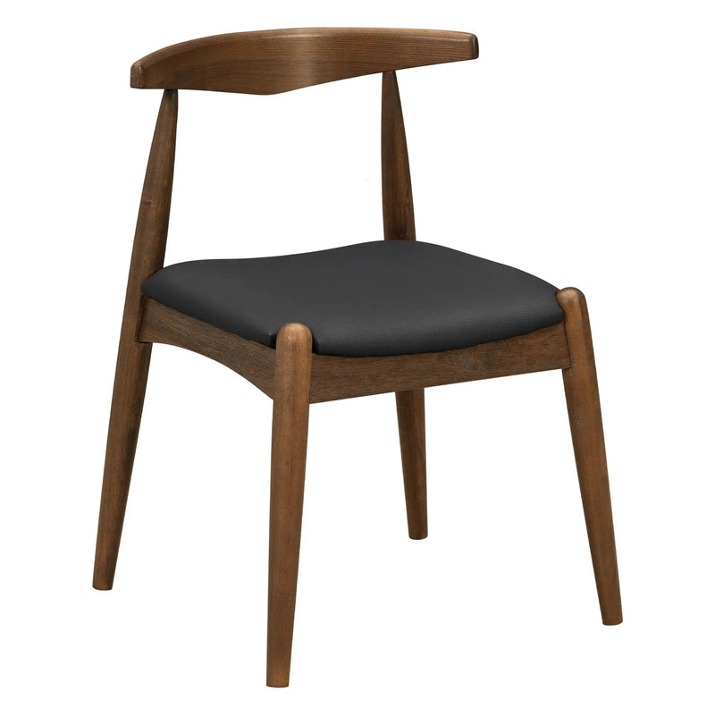 5 Piece Dining Set With 1 Table And 4 Upholstered Chairs - Walnut / Black by HouseOfZazla
