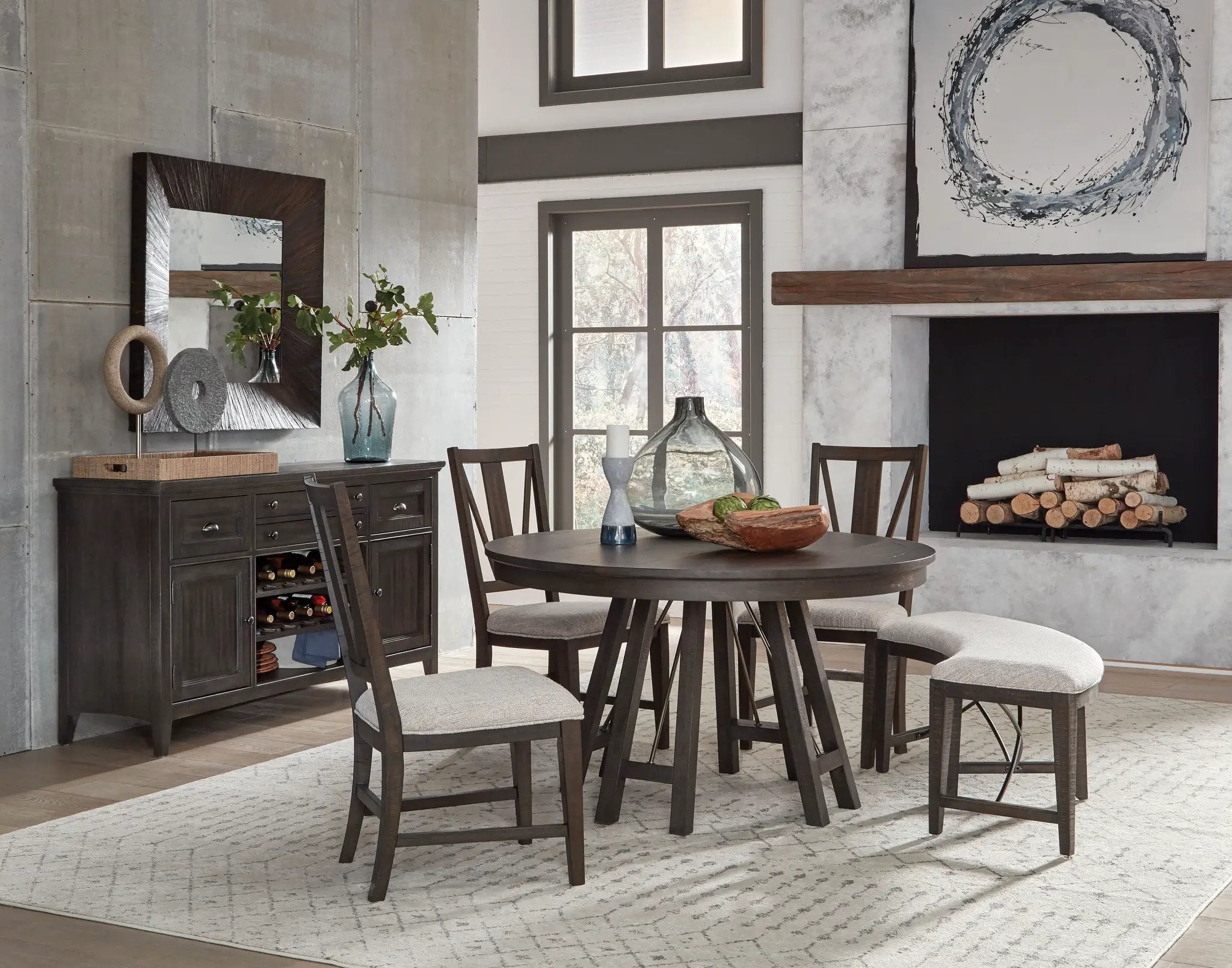 Westley Falls - Dining Side Chair With Upholstered Seat (Set of 2) - Graphite by Unique Piece Furniture