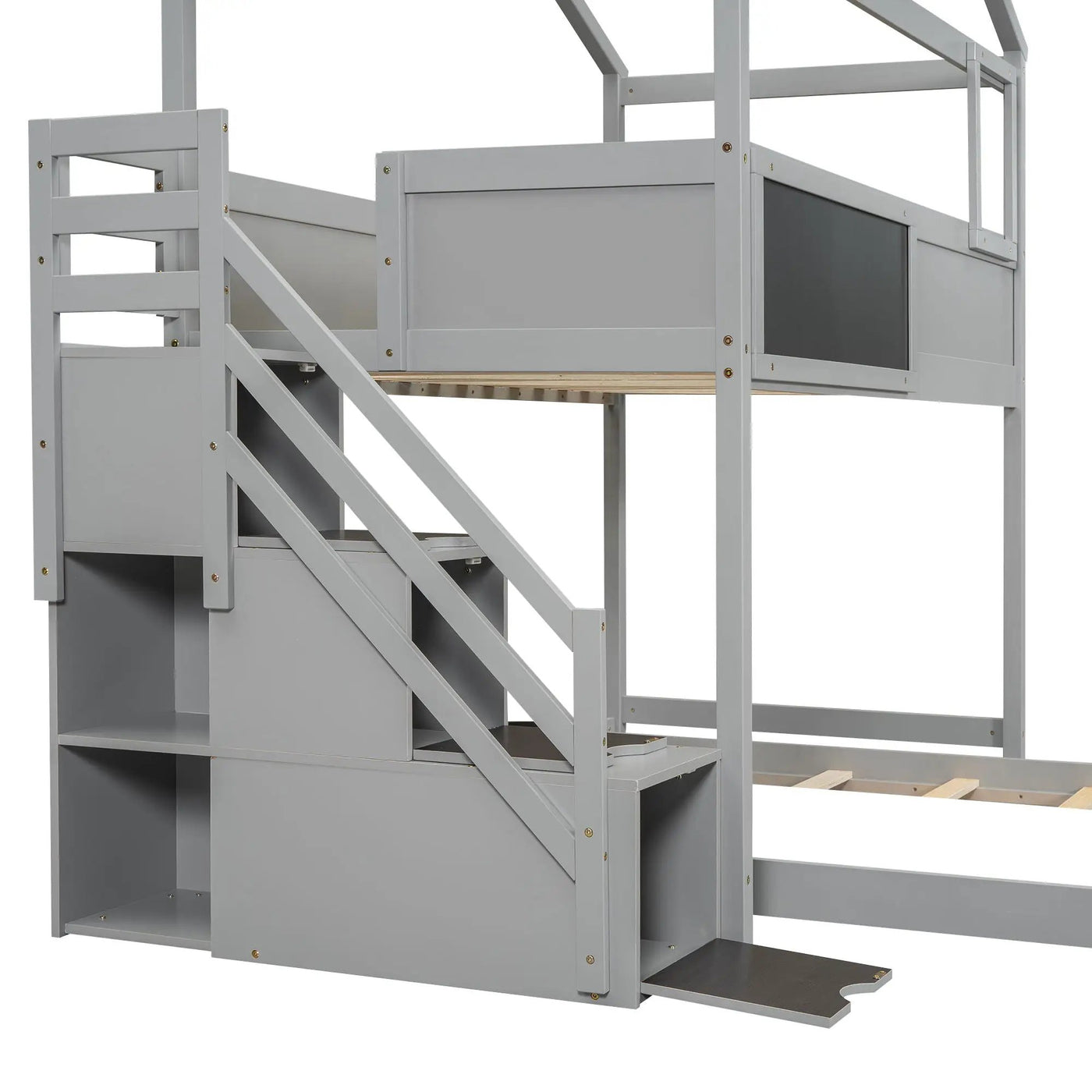 House Style Bunk Bed With Storage Staircase And board by HouseOfZazla