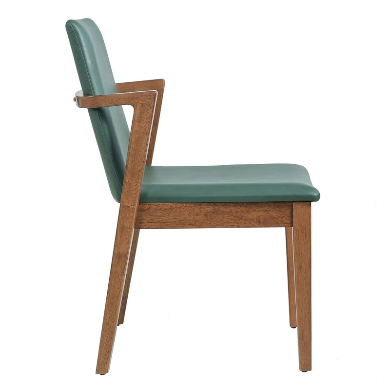 Dining Chairs (Set of 2) - Green / Walnut by HouseOfZazla