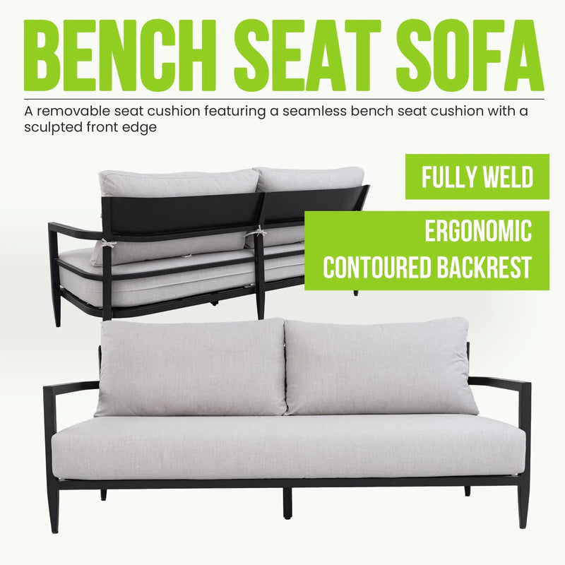6 Piece Outdoor Conversation Set With Swivel Chairs - Ember Black by HouseOfZazla