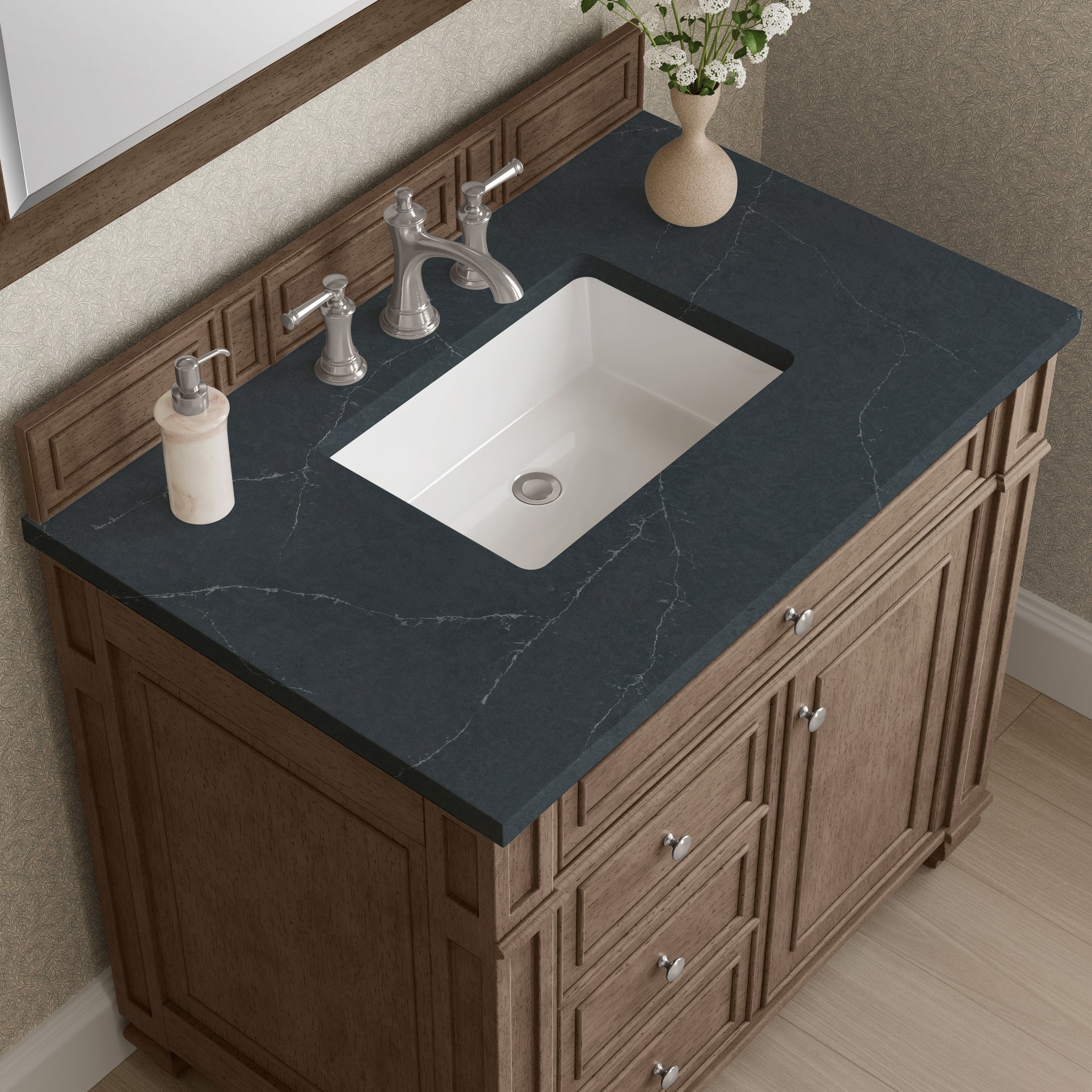 James Martin Bristol 36" Single Bathroom Vanity, Whitewashed Walnut, view 27