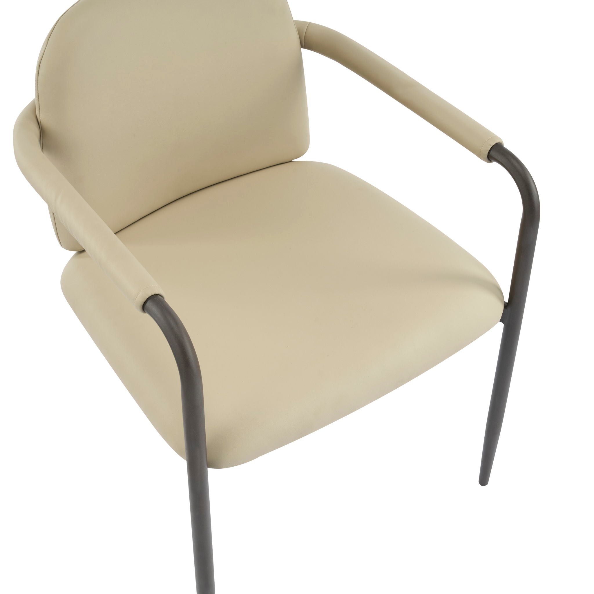 Modern Dining Chair Set of 2 with Iron Frame - Espresso / Khaki by HouseOfZazla