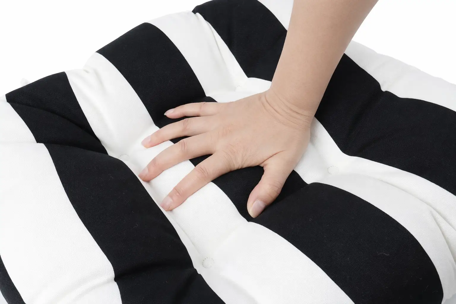 Outdoor Chair Cushions Set of 2 – Black and White Striped by HouseOfZazla