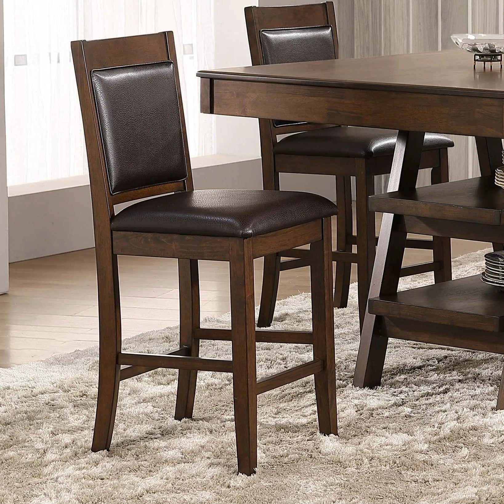 Dewey - Upholstered Counter Chair (Set of 2) - Walnut by HouseOfZazla