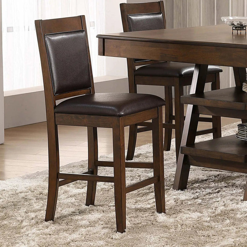 Dewey - Upholstered Counter Chair (Set of 2) - Walnut by HouseOfZazla
