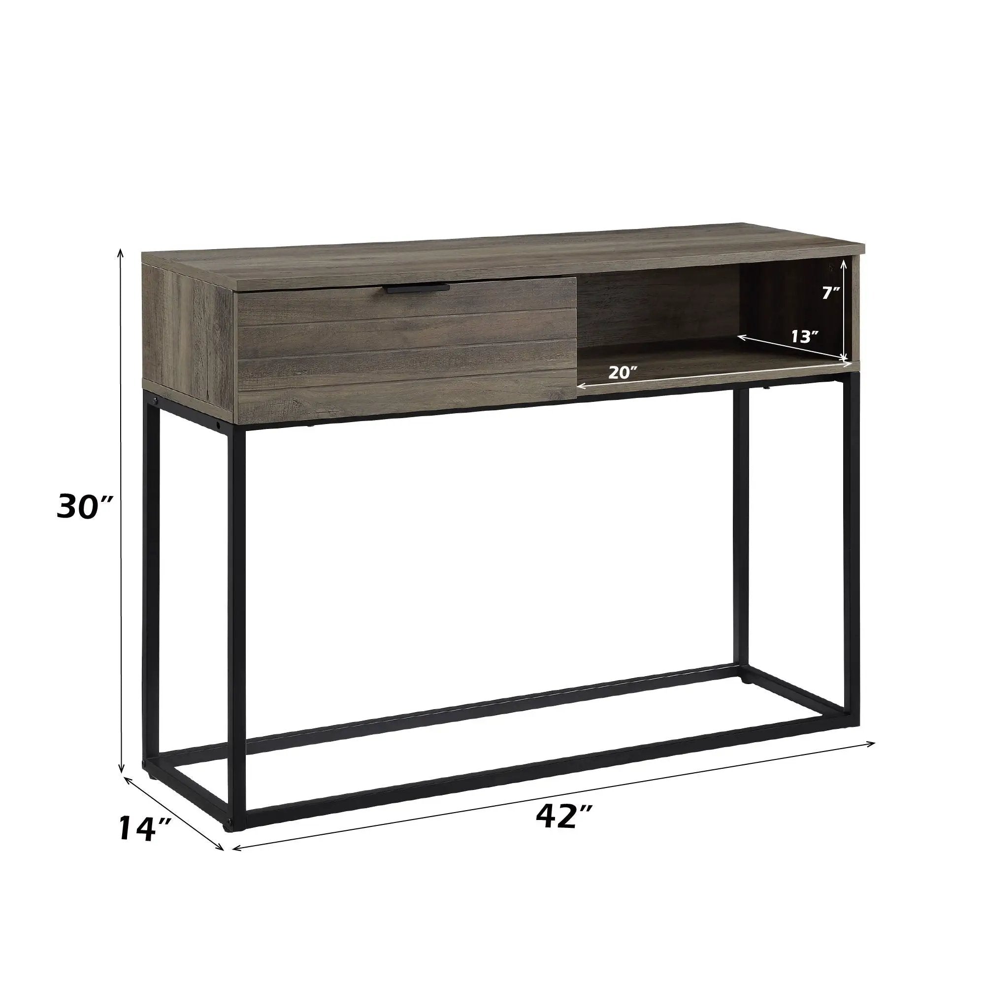 Galeno - Writing Desk - Rustic Oak & Black by Unique Piece Furniture