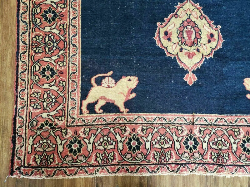 4' X 6' Antique Handmade Turkish Ghiordes Wool Rug Veg Dyes Organic Lion Nice by Jewel Rugs